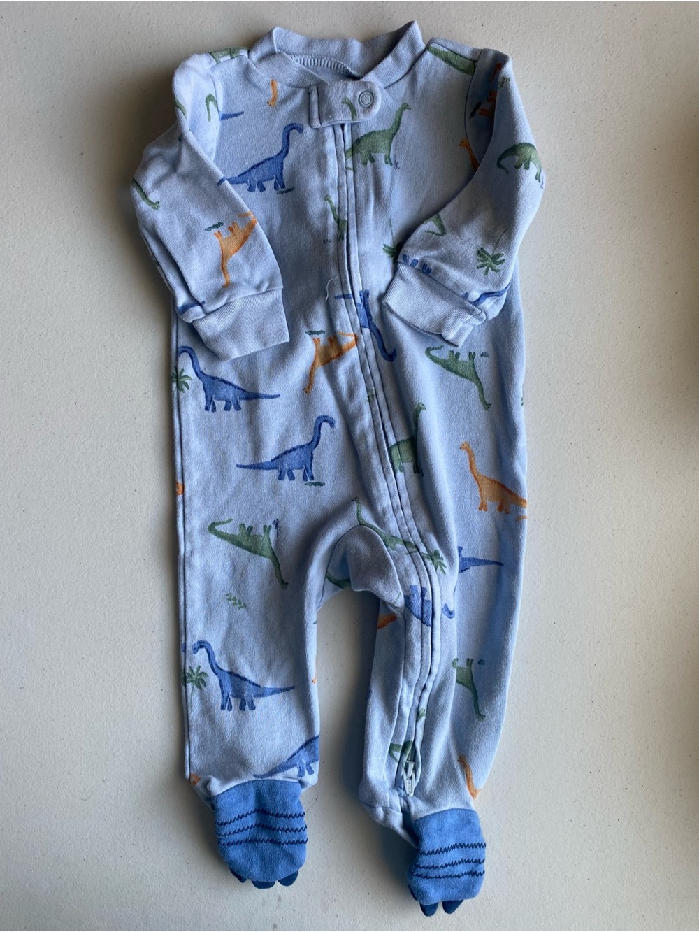 Carter's Baby Boy Dinosaur Footed Pajamas Sleep & Play Blue 3-6M